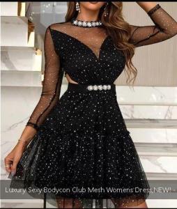 Luxury *** Bodycon Club Mesh Womens Dress,NEW!