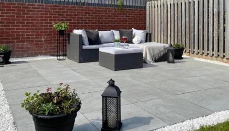 Hammerstone Grey Porcelain Paving Slabs 900x600