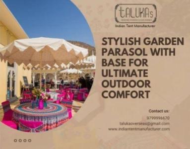 Stylish Garden Parasol with Base for Ultimate Outdoor Comfort