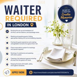 Waiter Required in London