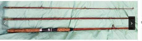 Vintage varnished wood fishing rod