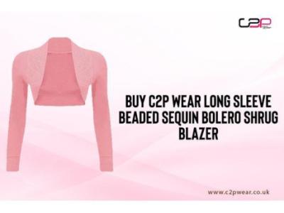 Buy C2P Wear Long Sleeve Beaded Sequin Bolero Shrug Blazer