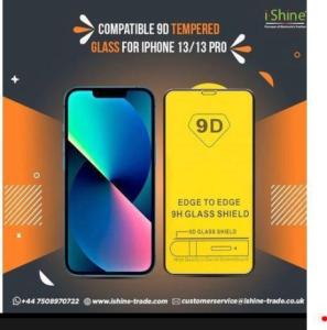 Buy Bulk Compatible 9D Tempered Glass For iPhone 13/13 Pro In UK
