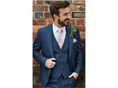 Order now men's blue tweed suit