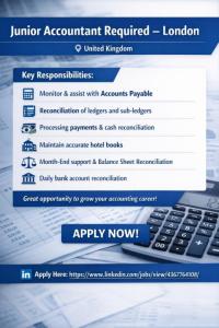 Junior Accountant Required in London