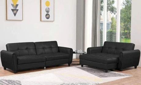 Transform Your Space with the Istanbul Leather Ottoman Sofa Bed!