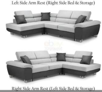 Adjustable Headrests Anton Corner Sofa Bed With Under-Seat Storage
