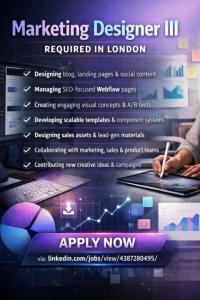 Marketing Designer III Required in London