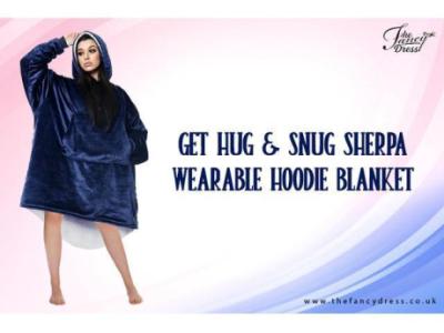 Get HUG & SNUG SHERPA WEARABLE HOODIE BLANKET