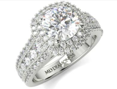 Round Halo Diamond Ring
