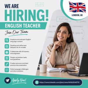 English Teacher Required in London