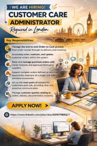 Customer Care Administrator Required in London