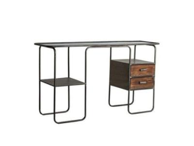 Bernie Glass Top Industrial Office Desk