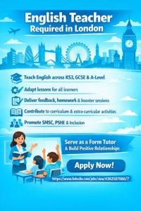 English Teacher Required in London