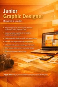 Junior Graphic Designer Required in London