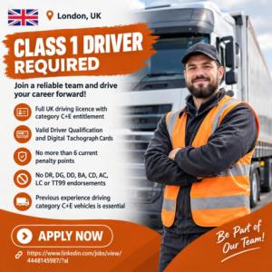 Class 1 Driver Required in London