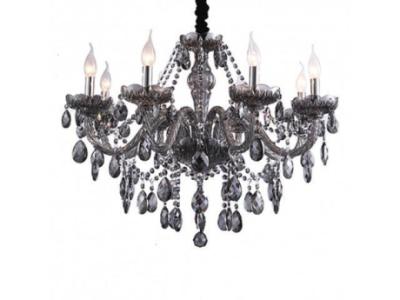 Genuine K9 SMOKY Grey Crystal Chandelier 6/8/10/12/15/18 Arms Candle Pendant Lamp