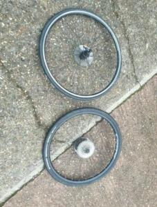 RACING BIKE WHEEL 700X25 AND HYBRID BIKE WHEEL 700X38 GOOD CONDITION