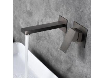 Antique Basin Tap Brass Grey Wall Mounted Waterall Bathroom Sink Tap T0528G