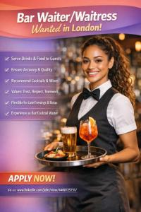 Bar Waiter/Waitress Required in London