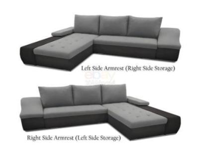 High Quality Faux Leather & Fabric Toronto Corner Sofa Bed With Storage