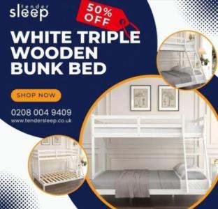 A White Wooden Wonder Bunk Bed