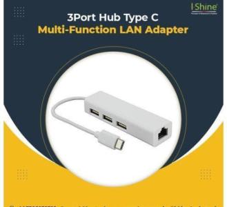 3 PORT HUB TYPE C MULTI-FUNCTION LAN ADAPTER IN UK