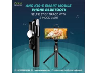 Buy Bulk ANG K10-S Smart Mobile Phone Bluetooth Selfie Stick Tripod With 2 Mood Light in UK