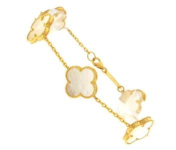 22ct Gold White Clover Leaf Bracelet | 10.6g
