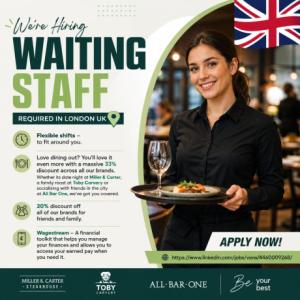 Waiting Staff Required in London