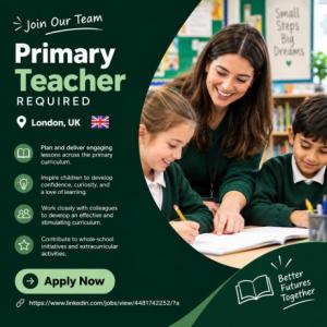 Primary Teacher Required in London