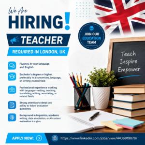 Teacher Required in Dubai