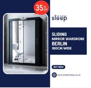 Sliding Mirror Wardrobe Berlin 180cm Wide