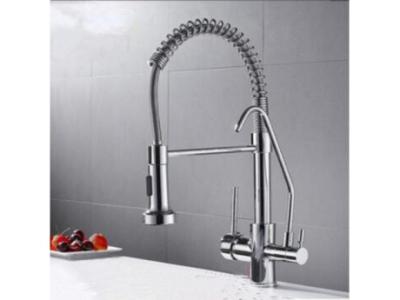 Chrome Brass Pull Down Kitchen Tap Rotatable Drinking Water SPRING Kitchen Sink Tap T0288C