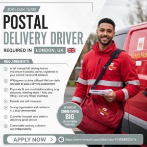 Postal Delivery Driver Required in London