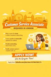 Customer Service Associate Required in London