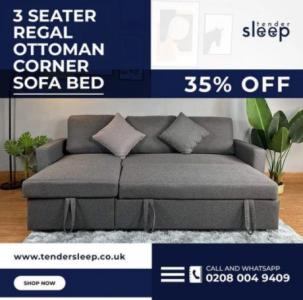 3 Seater Regal Ottoman Corner Sofa Bed - 35% OFF