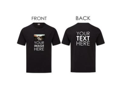 Customized T-Shirt With Front Photo and Back Writing Printed