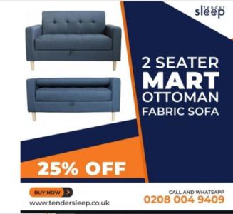 2 Seater Mart Ottoman Fabric Sofa