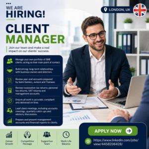 Client Manager Required in London