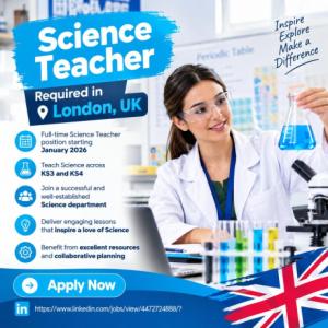 Science Teacher Required in London