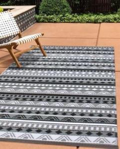 VERNA BLACK GREY OUTDOOR RUG