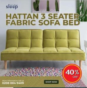 Hattan 3 Seater Fabric Sofa Bed for sale with 40% off
