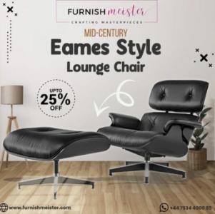 Buy Best Classic All Black Eames Lounge Chair in UK