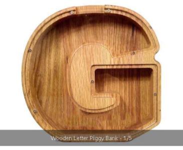 Wooden Letter Piggy Bank