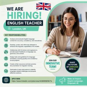 English Teacher Required in London