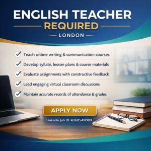 English Teacher Required in London