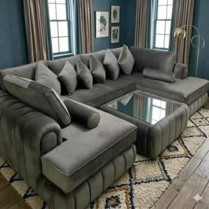 Premium Fabric U-Shape Corner Sofa Set