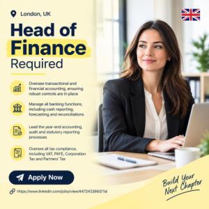 Head of Finance Required in London