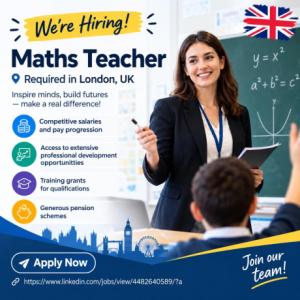 Maths Teacher Required in London